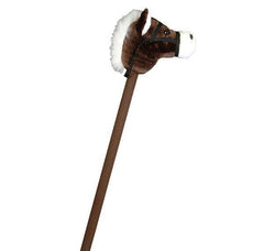 30" BROWN STICK HORSE LLB kids toys - Cowhide and Conchos