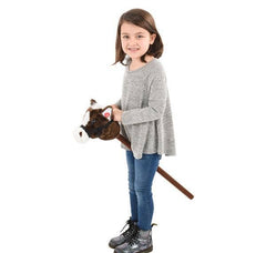 30" BROWN STICK HORSE LLB kids toys - Cowhide and Conchos