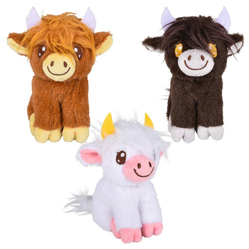 5" Plush Highland Cow - Cowhide and Conchos