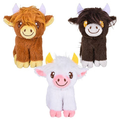 5" Plush Highland Cow - Cowhide and Conchos