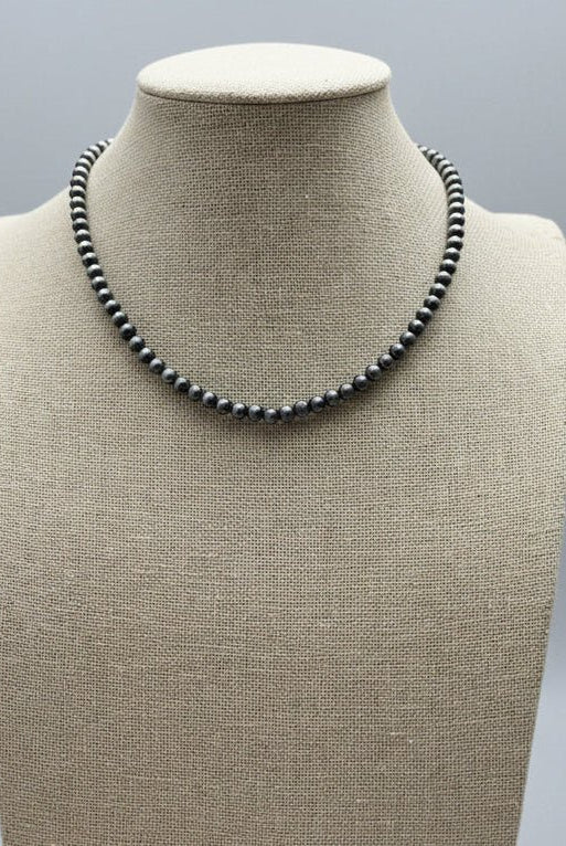 5mm Fashion Pearl Choker Necklace & Earring Set - 14 inch + 2 - Cowhide and Conchos