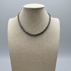 5mm Fashion Pearl Choker Necklace & Earring Set - 14 inch + 2 - Cowhide and Conchos