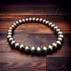 5mm Sterling Pearl Stretch Bracelet - Cowhide and Conchos