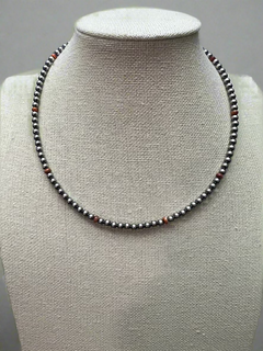 4mm Sterling Pearl choker with spiny oyster