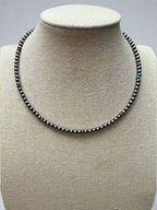 4mm Sterling Pearl and turquoise choker - 14 inch