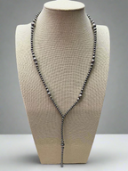 Lariat graduated sterling silver pearl necklace - 18 inch with 4 inch drop