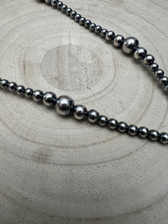 Lariat graduated sterling silver pearl necklace - 18 inch with 4 inch drop