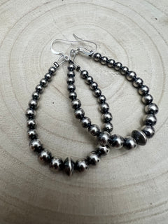 Sterling pearl graduated earrings - 2 1/2 inch drop - Very popular!