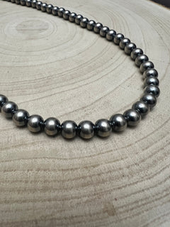 6mm Sterling Pearl Necklace - 22 inch