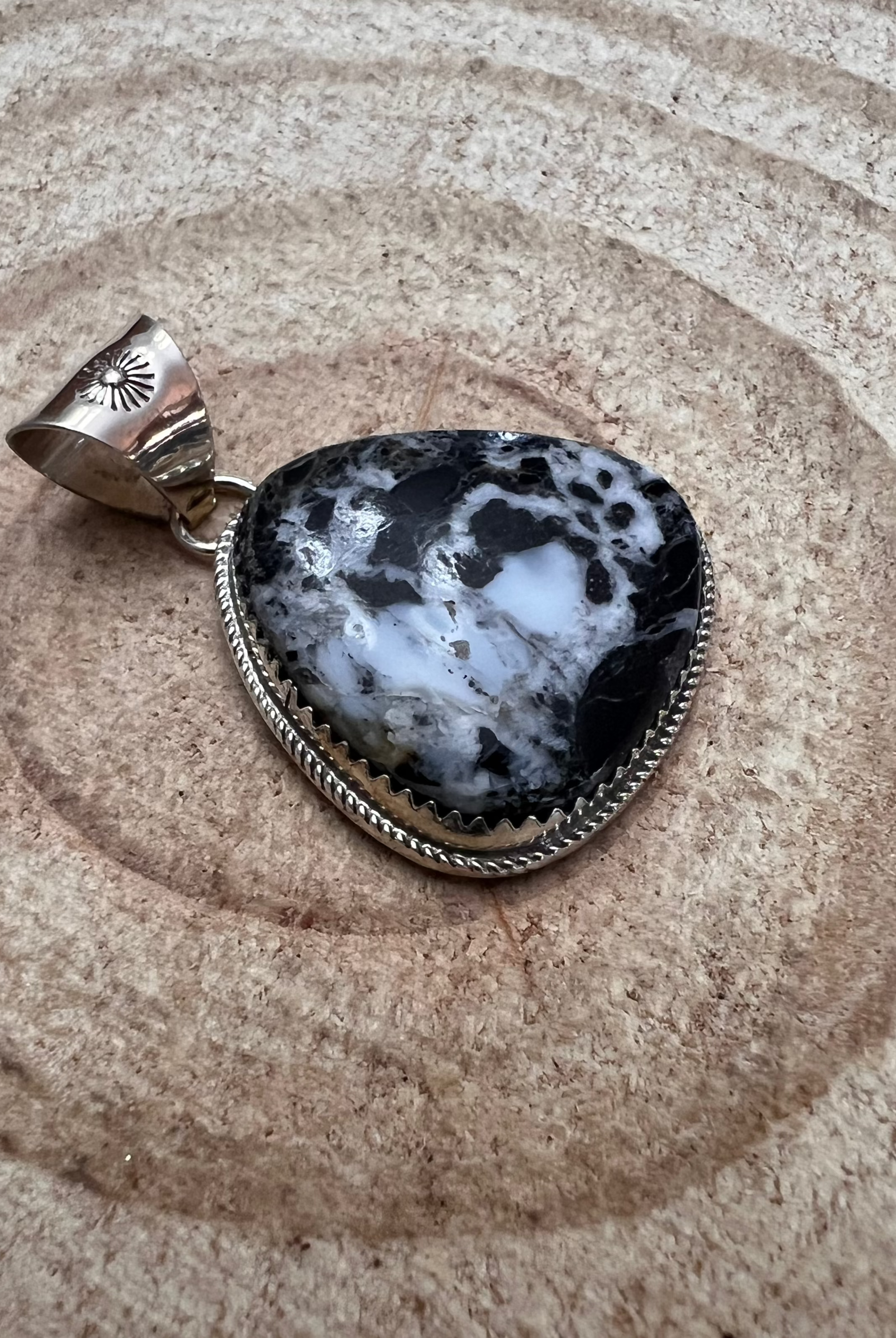 Ernest Hawthorne White Buffalo & Sterling Silver Pendant