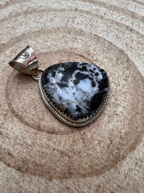 Ernest Hawthorne White Buffalo & Sterling Silver Pendant