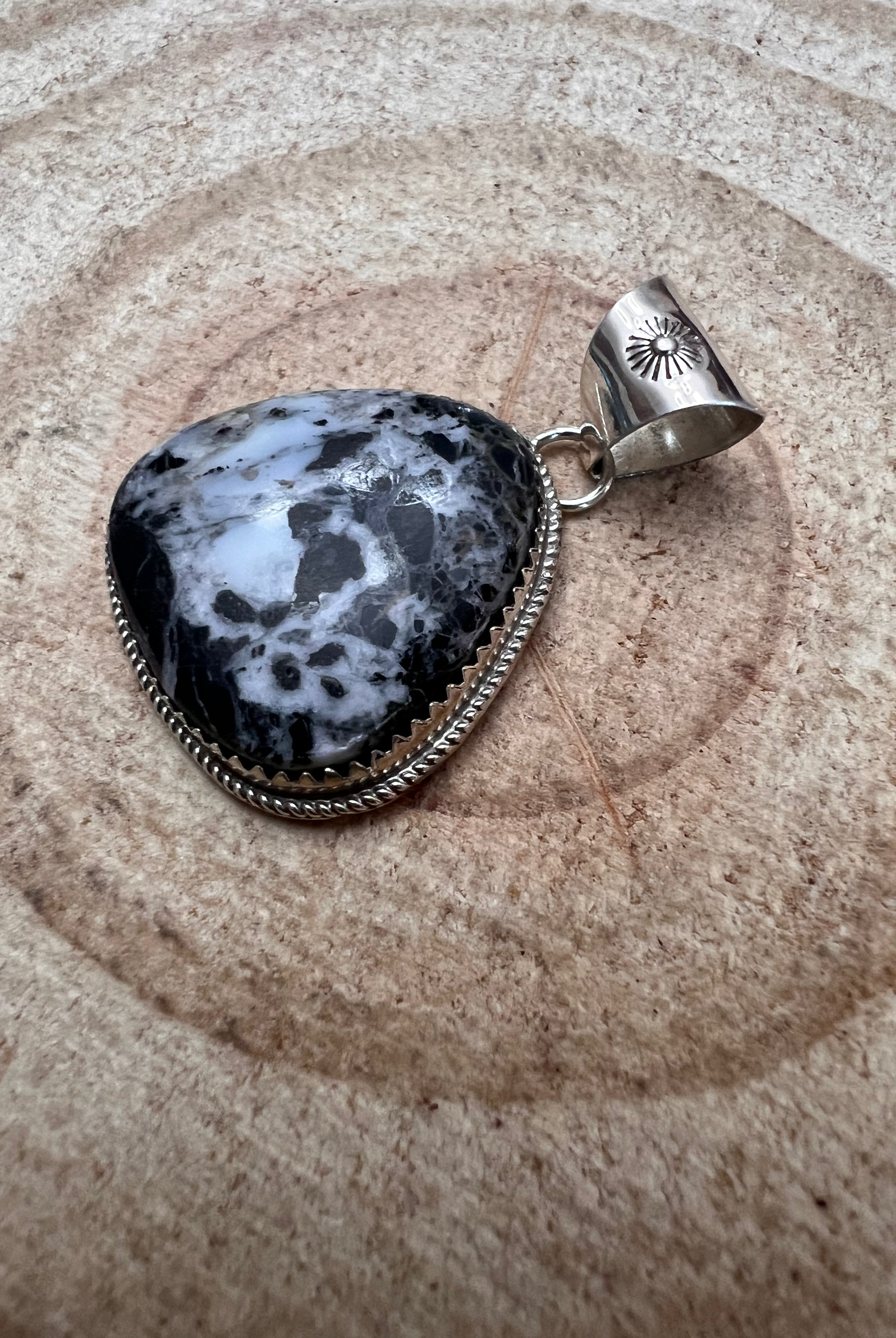 Ernest Hawthorne White Buffalo & Sterling Silver Pendant