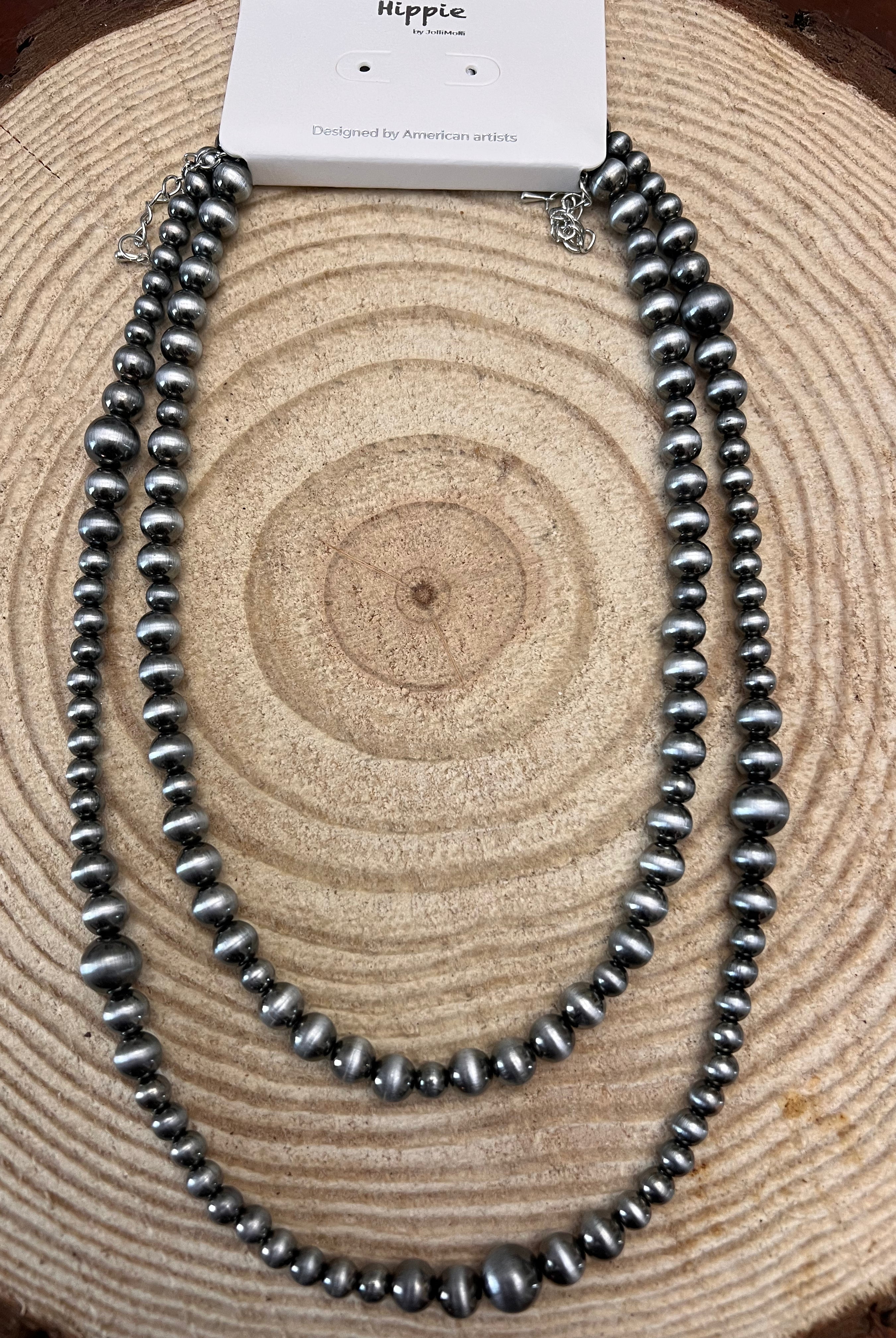 Western Faux Sterling Pearl Necklace - 18 and 22 inch set