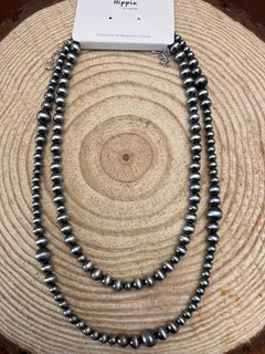 Western Faux Sterling Pearl Necklace - 18 and 22 inch set