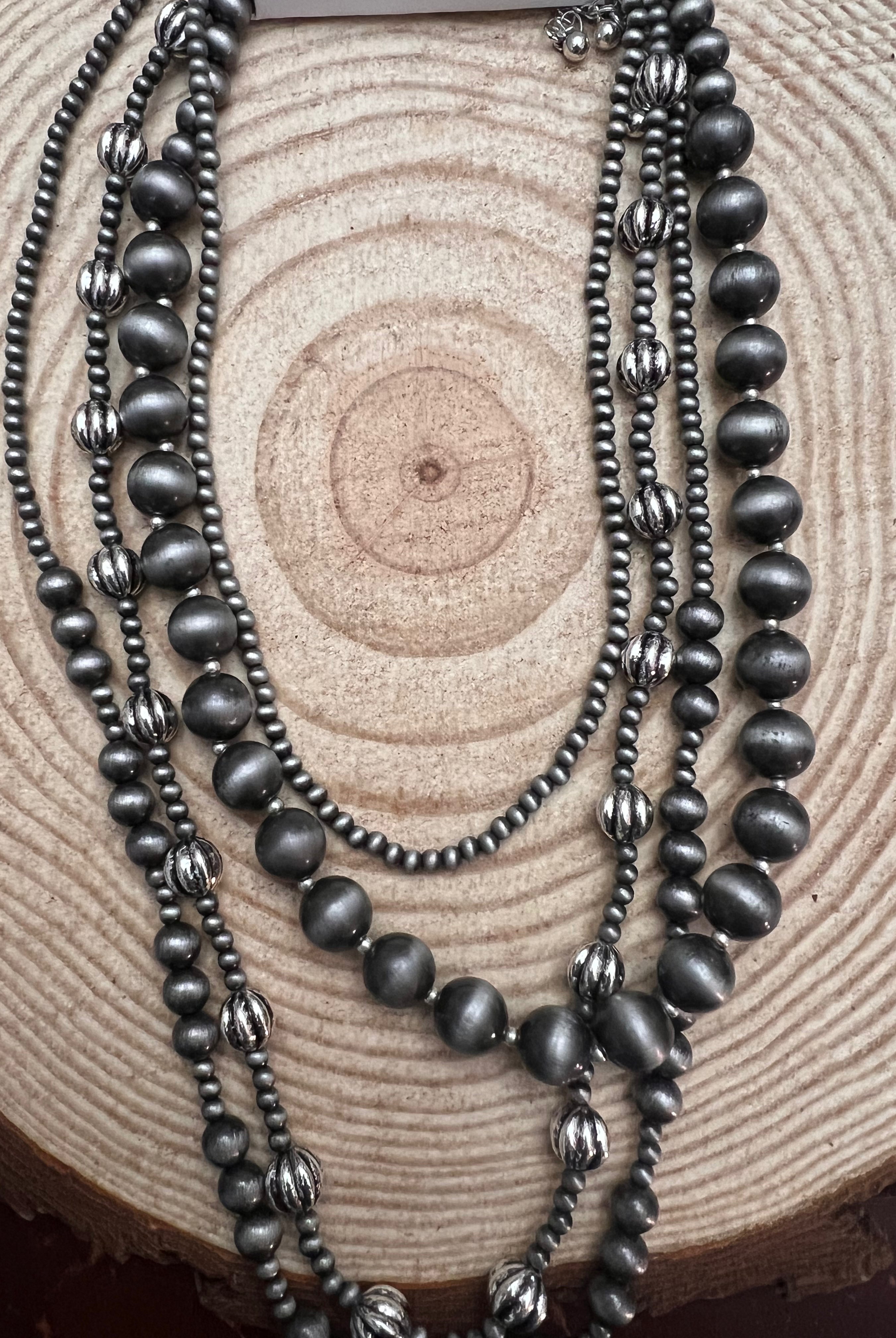 Western Faux Sterling Pearl Necklace Set - 16, 18, 20 and 22 inch set