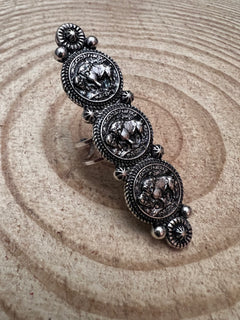 Western Faux Buffalo Coin Cuff Ring