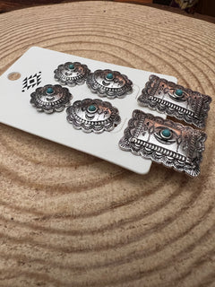 3 Pair Western Concho Earring Set