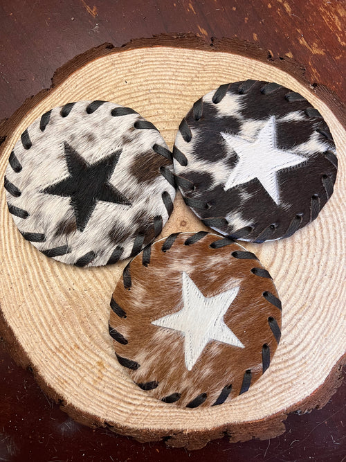 Star Cowhide Coasters