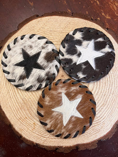 Star Cowhide Coasters