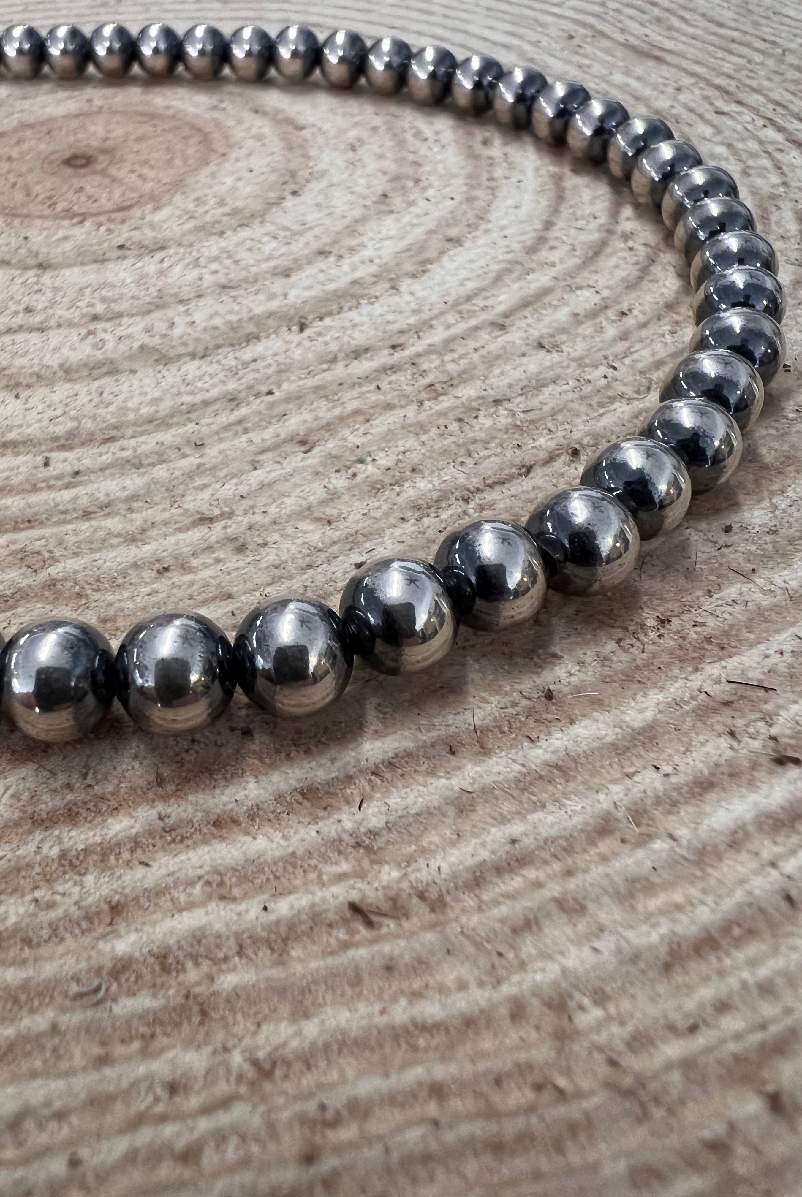 8mm Sterling Pearl Necklace - 18 inch