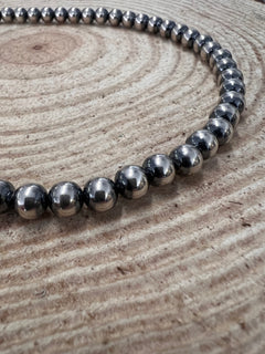 8mm Sterling Pearl Necklace - 18 inch