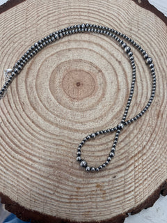 Graduated Sterling Silver Pearls Hoop necklace - 23 inch