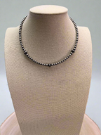 4mm Sterling Pearl & Saucer Bead Choker - 14 inch choker - Top Seller