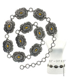 Adobe Concho Belt - Cowhide and Conchos