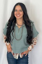 Agave Half - Zip Sweater - Cowhide and Conchos