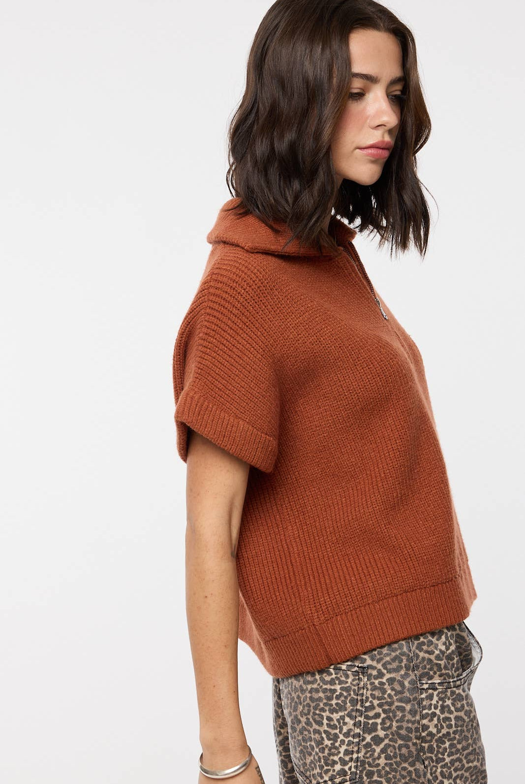 Agave Half - Zip Sweater - large remaining - Cowhide and Conchos