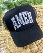 Amen Trucker Hat - Cowhide and Conchos