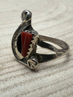 Amy Locasoino Zuni Coral Ring - Cowhide and Conchos