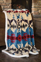 Blue River Plush Throw - Cowhide and Conchos