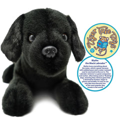 Blythe The Black Lab | 17 Inch Stuffed Animal Plush - Cowhide and Conchos