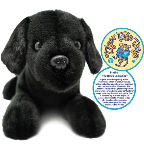 Blythe The Black Lab | 17 Inch Stuffed Animal Plush - Cowhide and Conchos