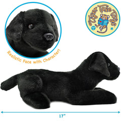 Blythe The Black Lab | 17 Inch Stuffed Animal Plush - Cowhide and Conchos