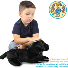 Blythe The Black Lab | 17 Inch Stuffed Animal Plush - Cowhide and Conchos