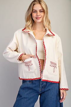 Boot Stitch Embroidered Jacket - Cowhide and Conchos