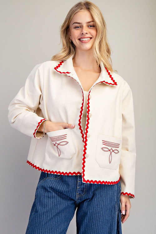 Boot Stitch Embroidered Jacket - Cowhide and Conchos