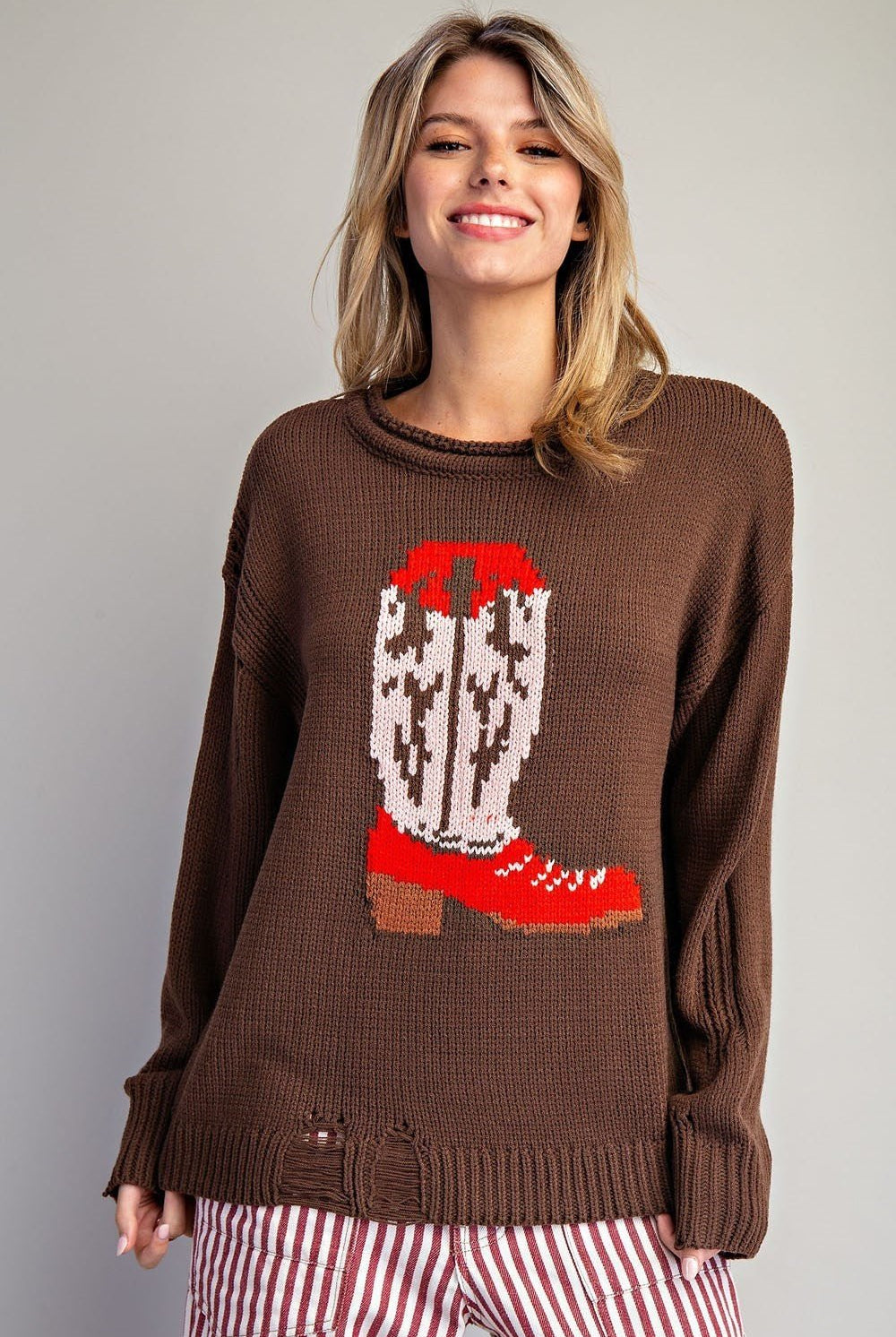 Boots Sweater - Cowhide and Conchos
