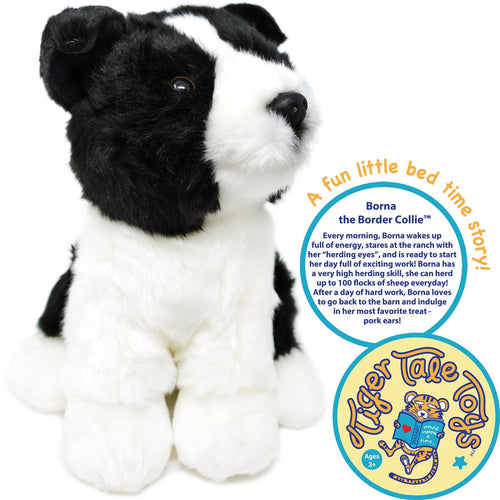Borna the Border Collie | 11 Inch Stuffed Animal Plush - Cowhide and Conchos