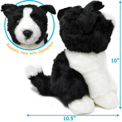 Borna the Border Collie | 11 Inch Stuffed Animal Plush - Cowhide and Conchos