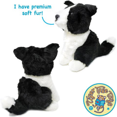 Borna the Border Collie | 11 Inch Stuffed Animal Plush - Cowhide and Conchos