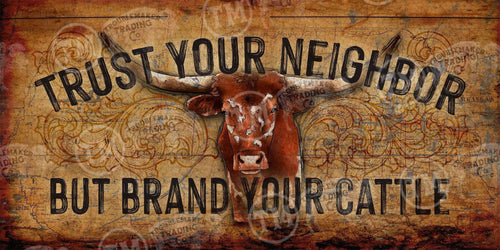 Brand Your Cattle Rectangle Glass Cutting Board - Cowhide and Conchos