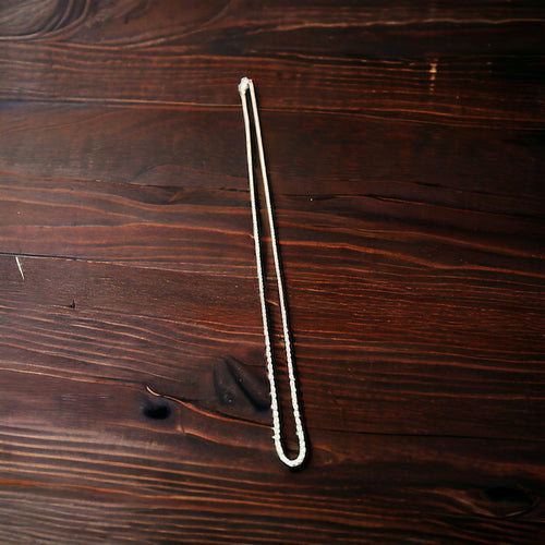 Bright Silver 1 mm Reverse Rope Chain - 18 inch - Cowhide and Conchos