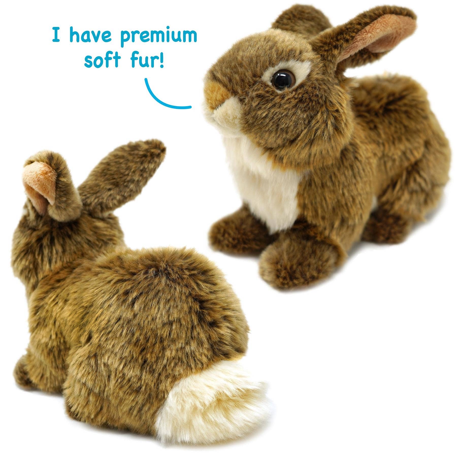 Brigid the Brown Rabbit | 10 Inch Stuffed Animal Plush - Cowhide and Conchos