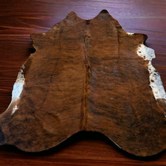 Brindle Jumbo Cowhide Rug - Size 7 - 8ft - Cowhide and Conchos