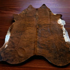 Brindle Jumbo Cowhide Rug - Size 7 - 8ft - Cowhide and Conchos