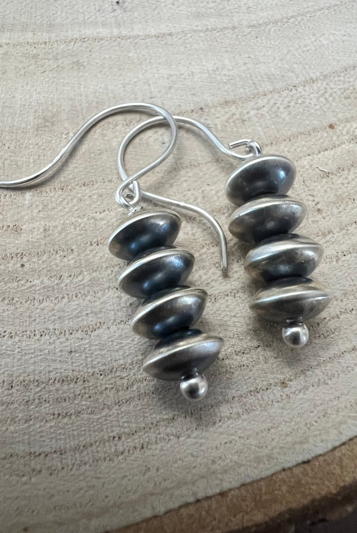 Bryannen Halwood Sterling Silver Navajo Pearl Earrings111 - Cowhide and Conchos