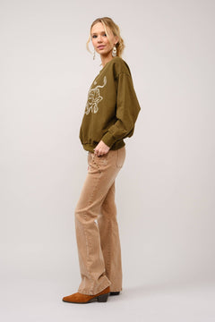 Bull Rider Embroidered Sweatshirt - large remaining - Cowhide and Conchos